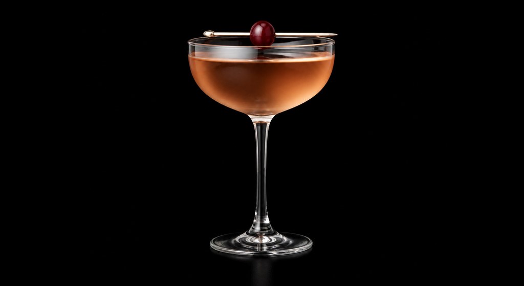 The Poncho cocktail on a dark studio background
