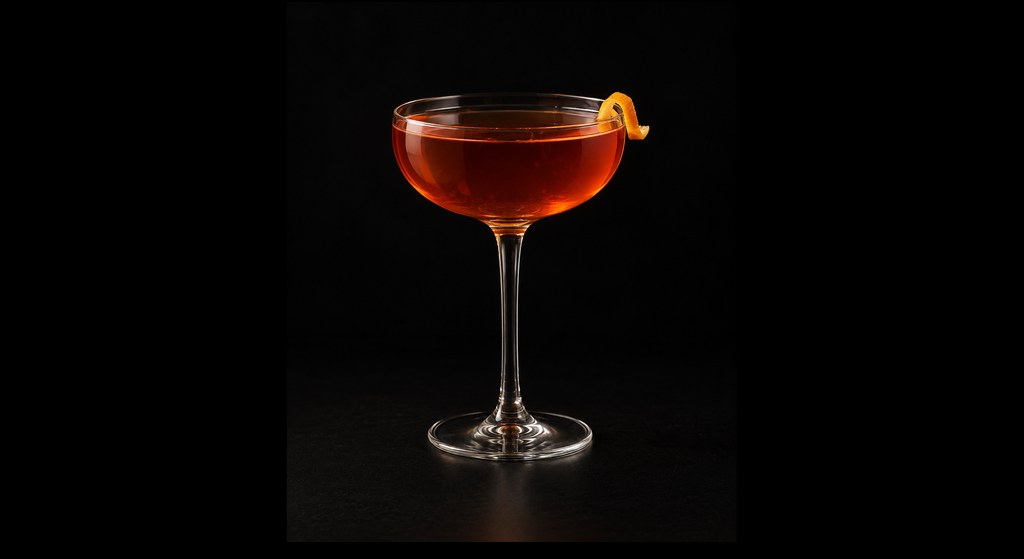 The Ribbon cocktail on a dark studio background