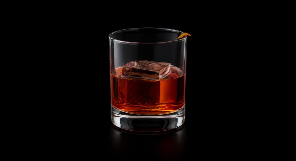 The Right Way cocktail on a dark studio background