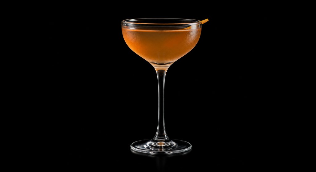 The Sfozando cocktail on a dark studio background