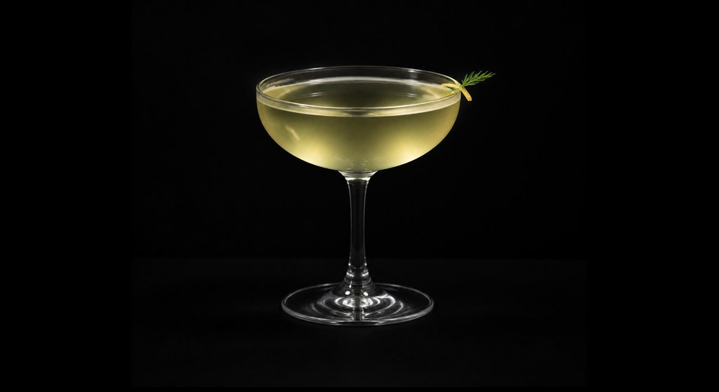 The Witches cocktail on a dark studio background