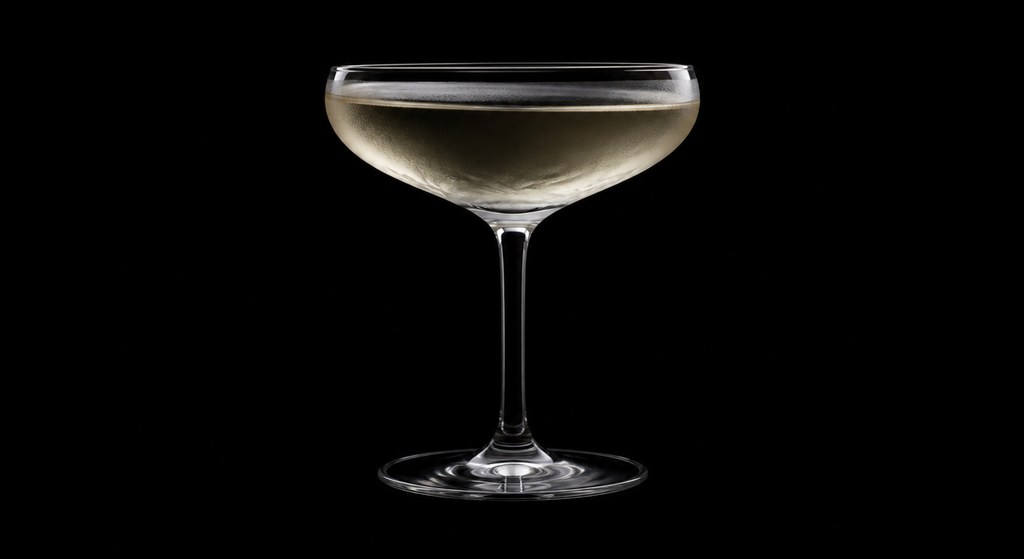 Traditional Martini cocktail on a dark studio background