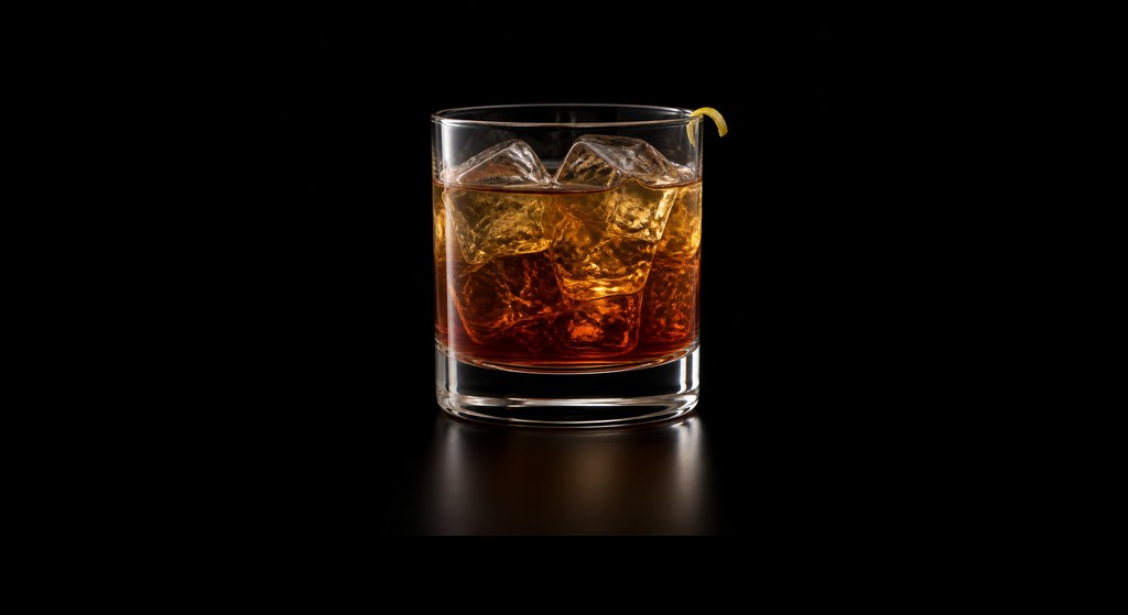 Treacle No.1 cocktail on a dark studio background