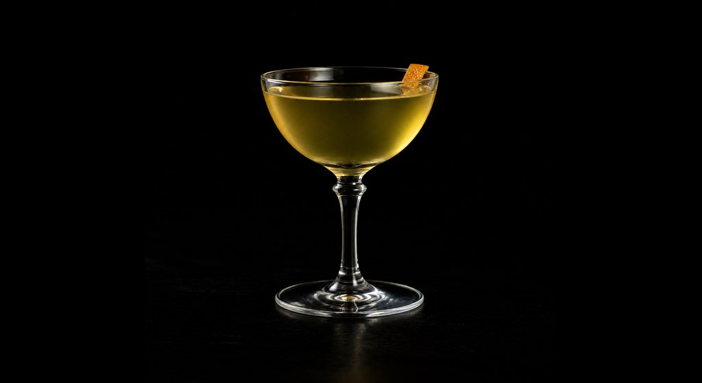 Triangle cocktail on a dark studio background