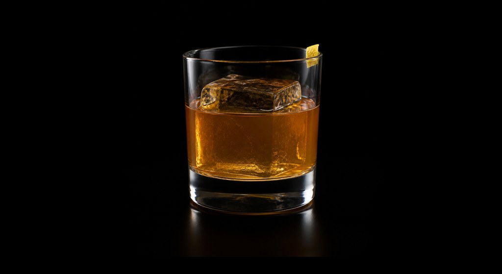 Trident cocktail on a dark studio background