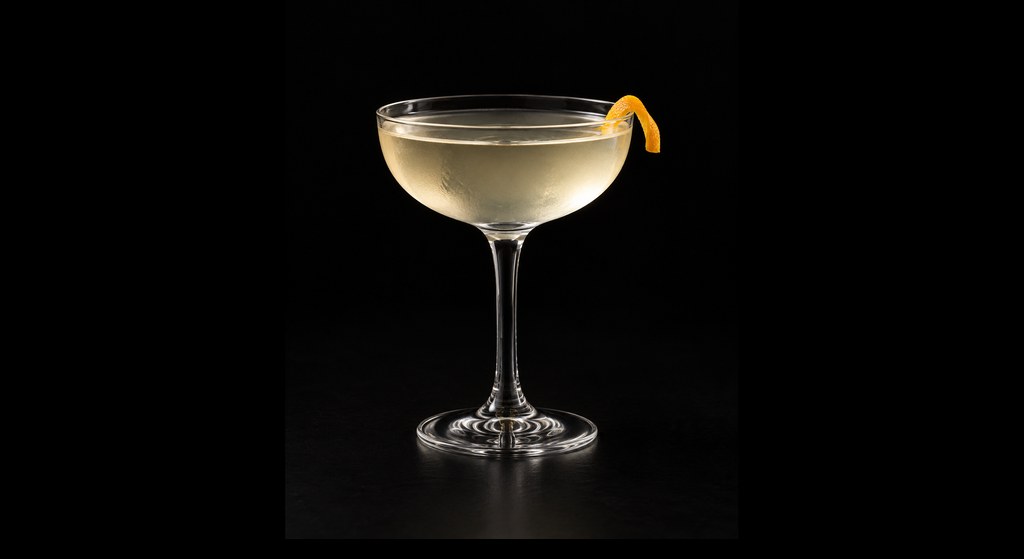Turf Club (1895, George Kappeler) cocktail on a dark studio background