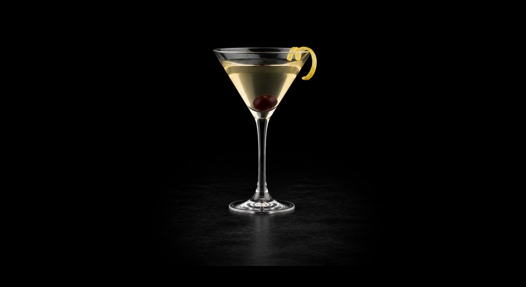 Tuxedo cocktail on a dark studio background