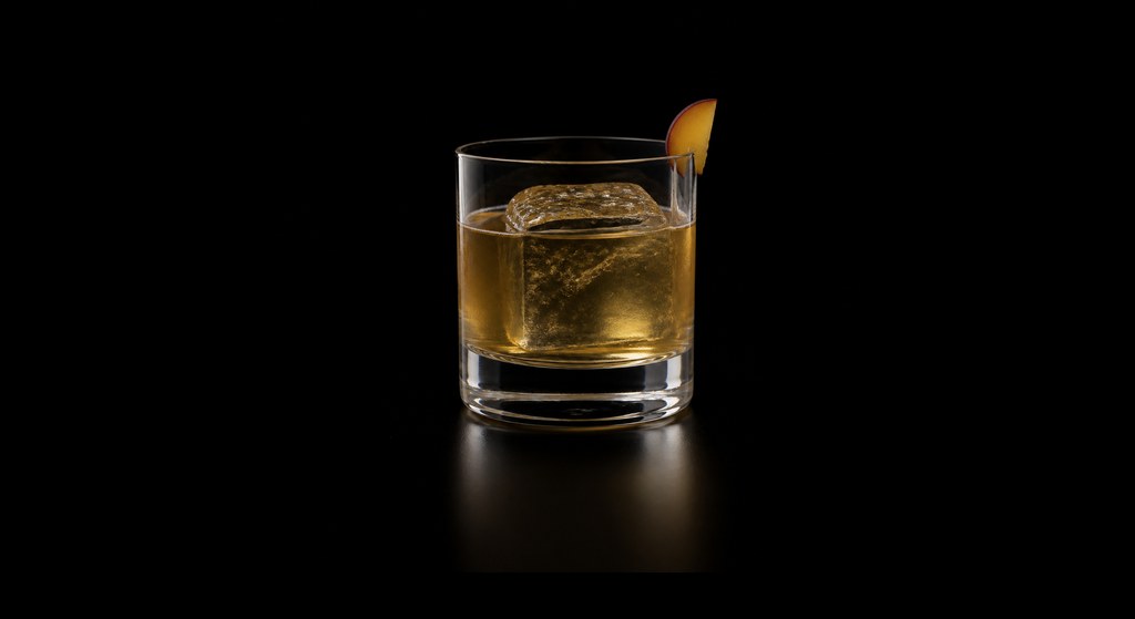 Umeshu Highball (Glenlivet Recipe) cocktail on a dark studio background