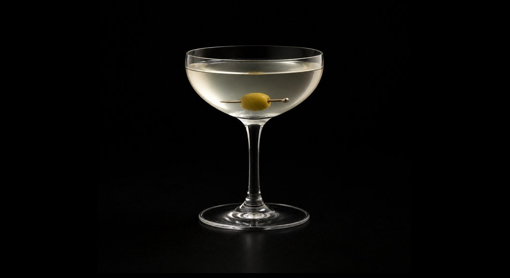Un-Ford-Gettable cocktail on a dark studio background