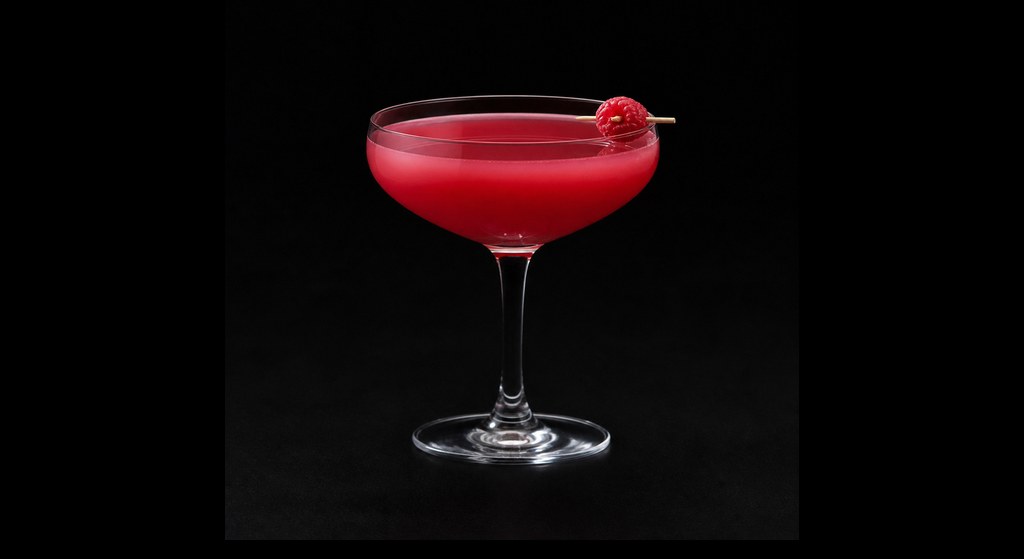 Uncut Gem cocktail on a dark studio background