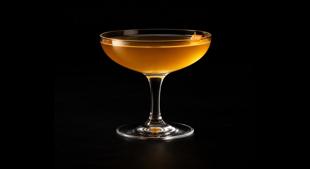 Vancouver cocktail on a dark studio background