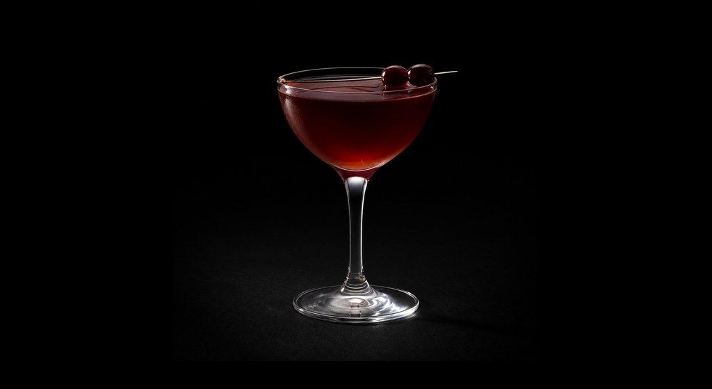 Vanessa Polk cocktail on a dark studio background