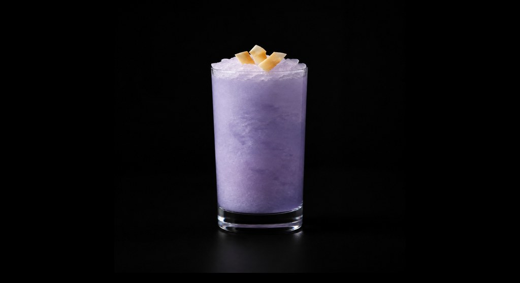 Velvet Hex cocktail on a dark studio background