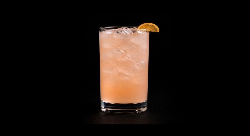 Victory Collins cocktail on a dark studio background