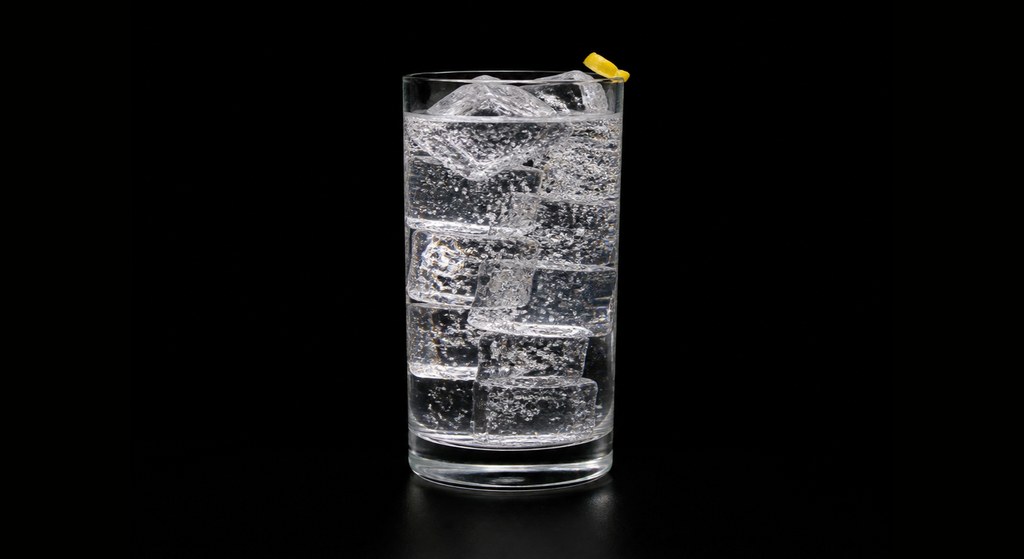 Vodka Cooler cocktail on a dark studio background