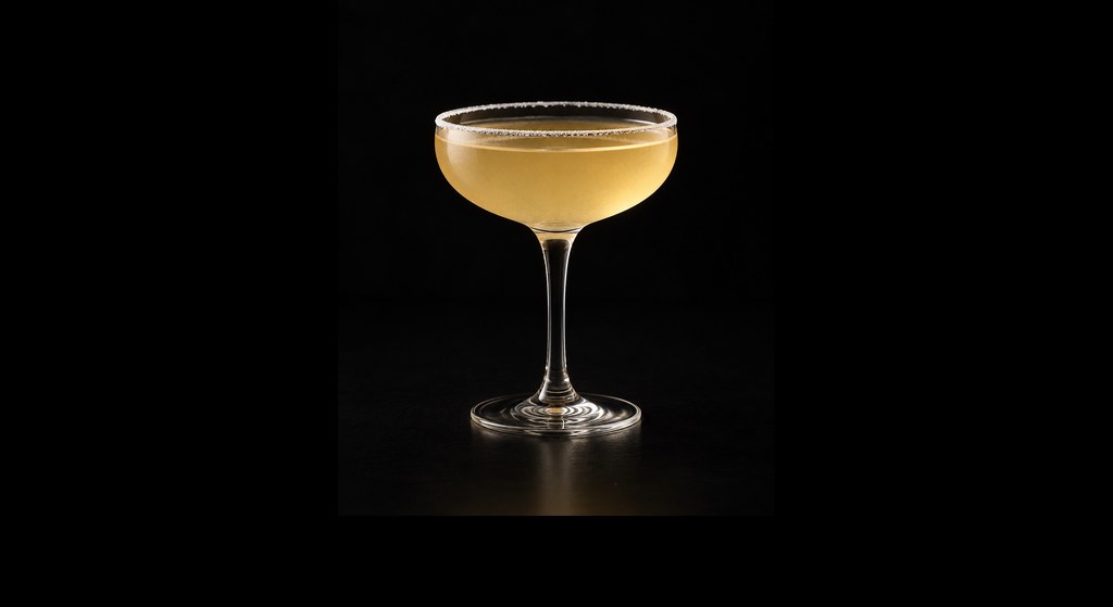 Vodka Sidecar cocktail on a dark studio background