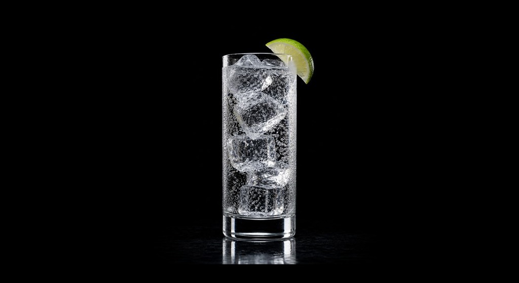 vodka soda cocktail in a serving glass