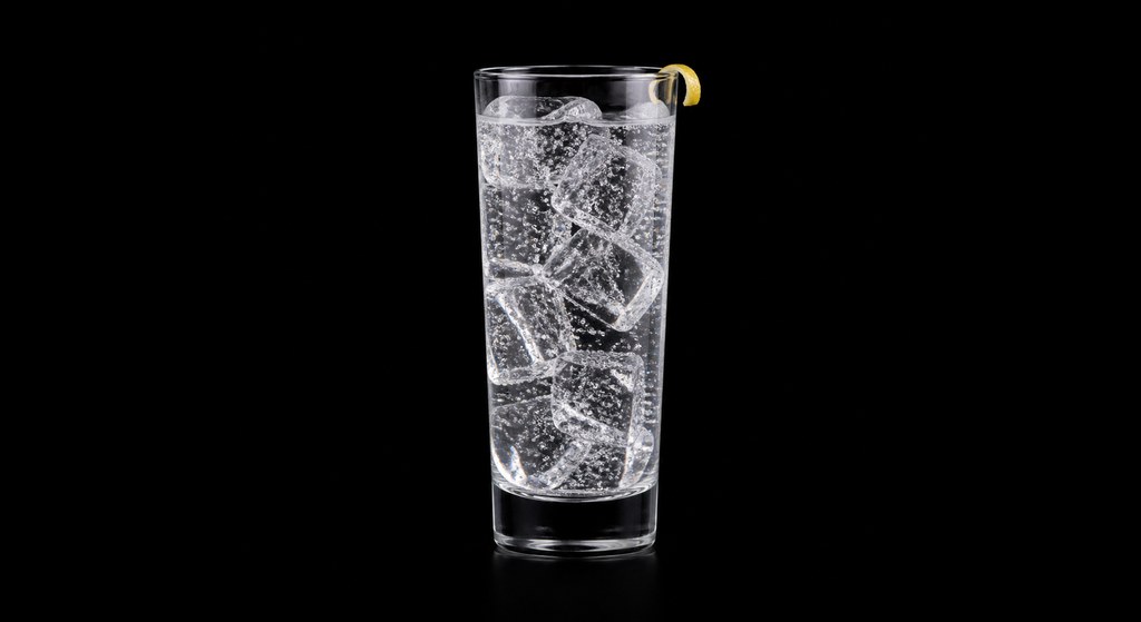 Vodka Tonic cocktail on a dark studio background