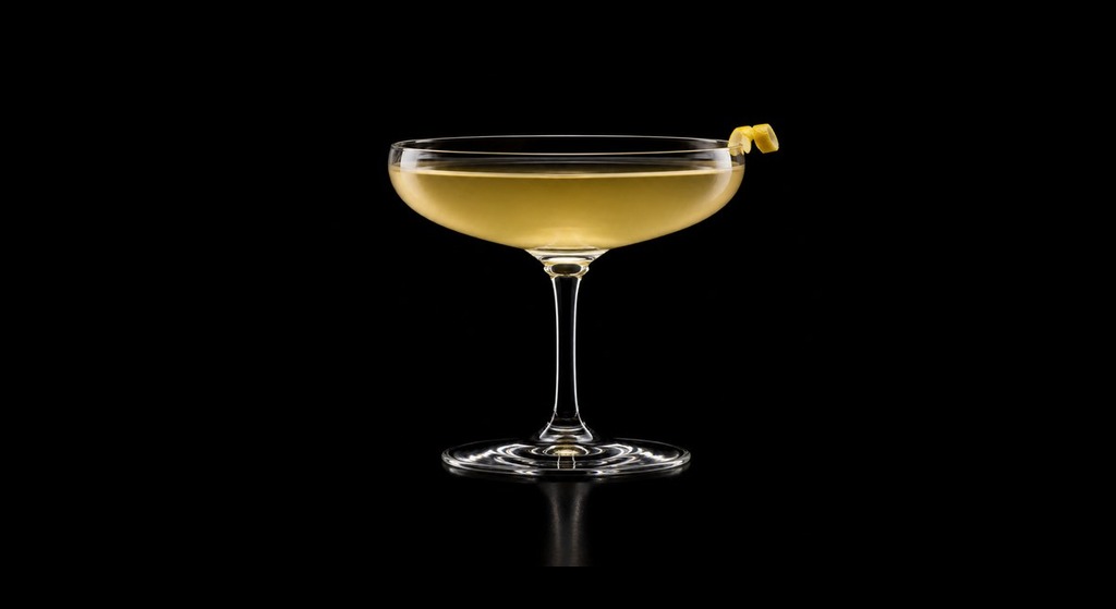 Waldorf Cocktail No.2 cocktail on a dark studio background