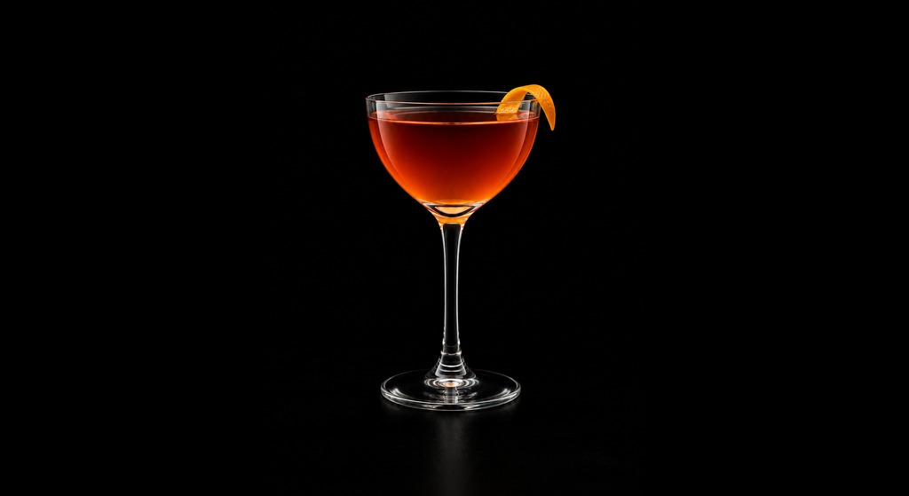 Ward Eight cocktail on a dark studio background