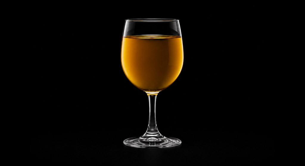 Whisky Mac cocktail on a dark studio background