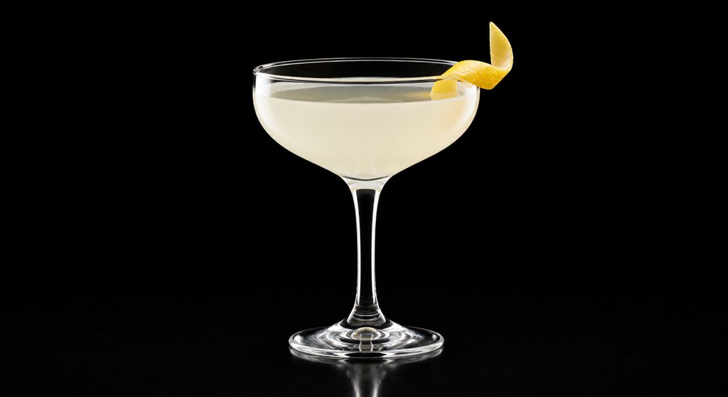 White Lady cocktail on a black background