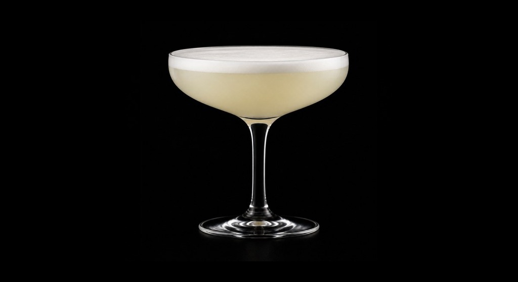 White Rose Cocktail cocktail on a dark studio background