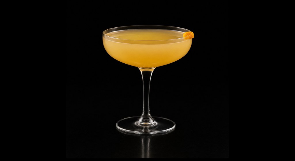 Witches' Grappa cocktail on a dark studio background
