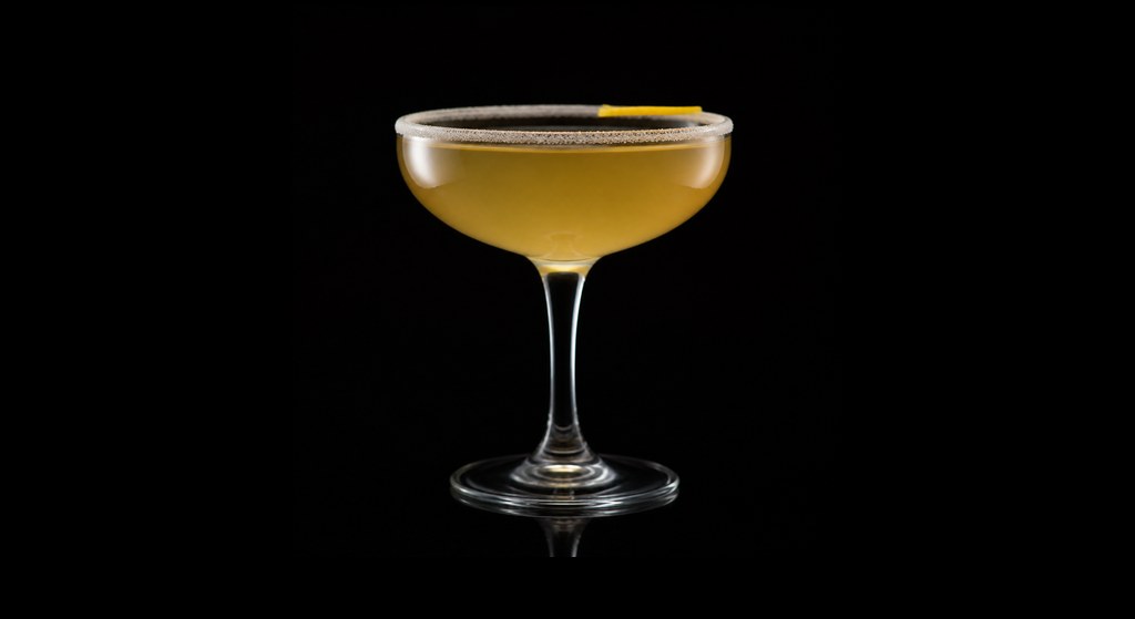 Without Borders cocktail on a dark studio background