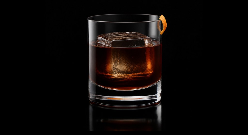 Wizard in Black cocktail on a dark studio background