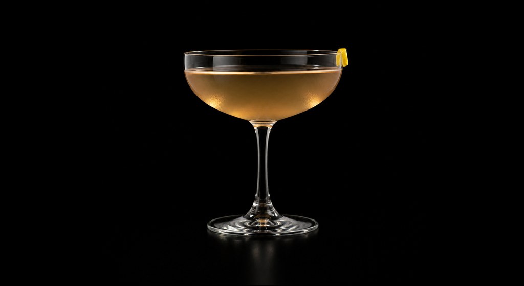 Yacht Club cocktail on a dark studio background