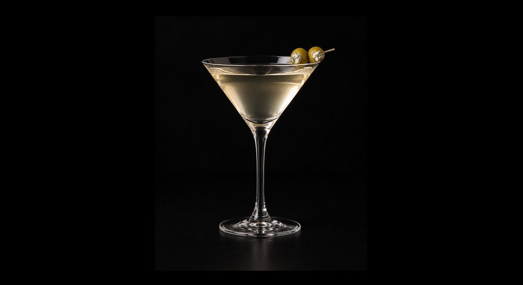 Z Martini cocktail on a dark studio background