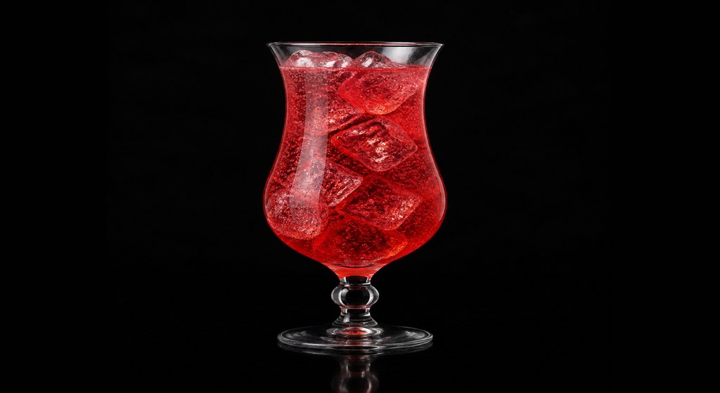Zima Blaster cocktail on a dark studio background