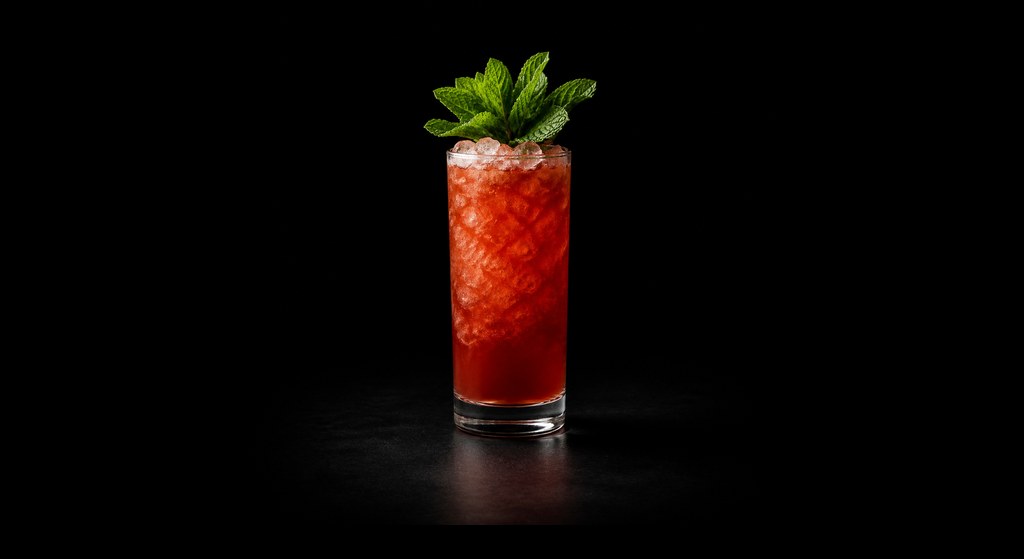 Zombie cocktail on a dark studio background