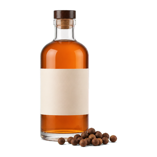 Allspice dram cocktail ingredient on a transparent background