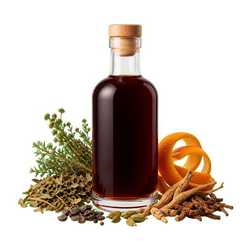 Amaro cocktail ingredient on a transparent background