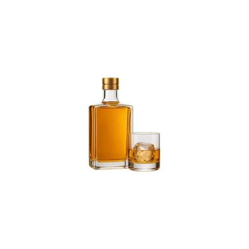 Blended Scotch whisky cocktail ingredient on a transparent background