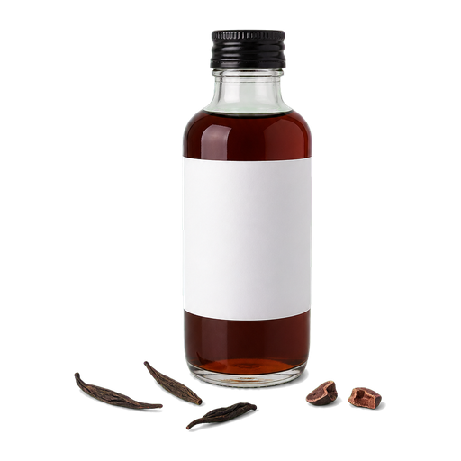 Chocolate Black Tea Syrup cocktail ingredient on a transparent background