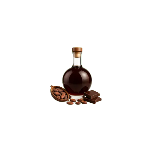 Crème de cacao cocktail ingredient on a transparent background