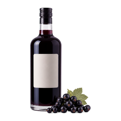 Crème de cassis cocktail ingredient on a transparent background