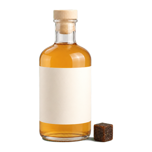 Nonalcoholic Rum Alternative cocktail ingredient on a transparent background