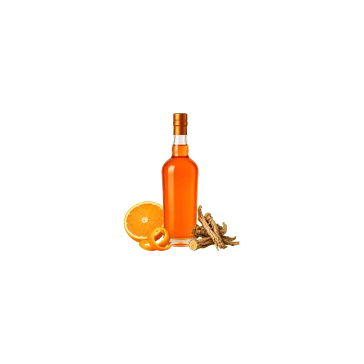 Orange aperitif cocktail ingredient on a transparent background