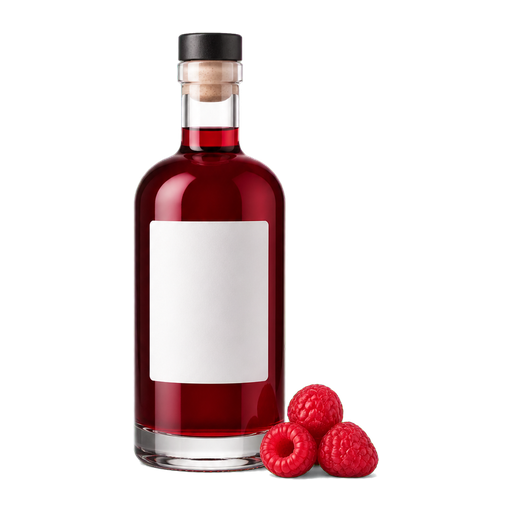 Raspberry liqueur cocktail ingredient on a transparent background