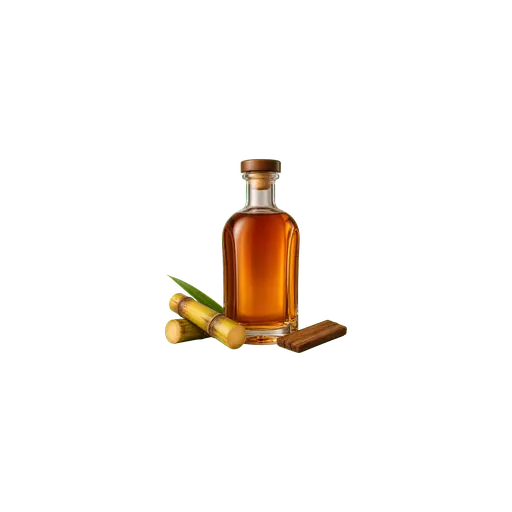 Aged rhum agricole cocktail ingredient on a transparent background