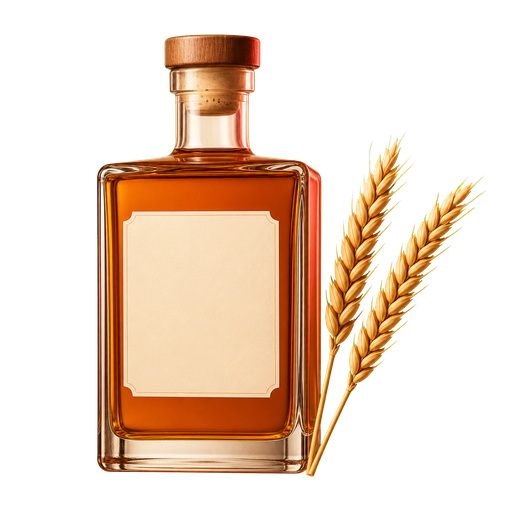 Rye Whiskey cocktail ingredient on a transparent background