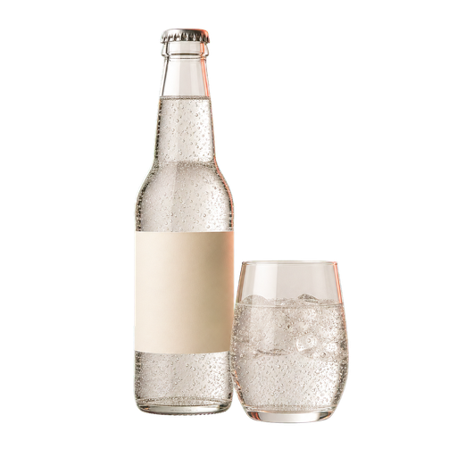 Tonic Water cocktail ingredient on a transparent background