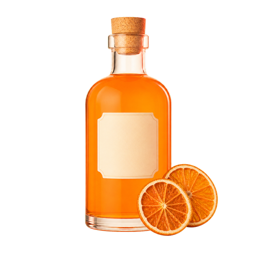 Triple Sec cocktail ingredient on a transparent background
