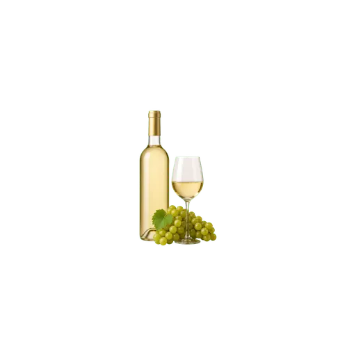 Dry white wine cocktail ingredient on a transparent background